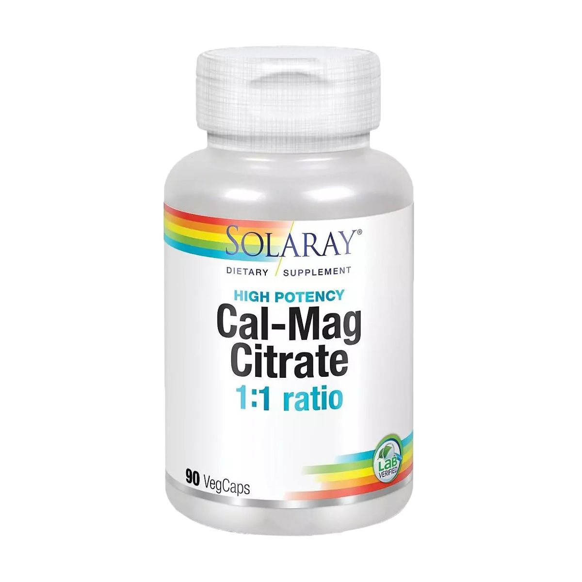 Кальцій та магній Solaray High Potency Cal-Mag Citrate, 90 капсул